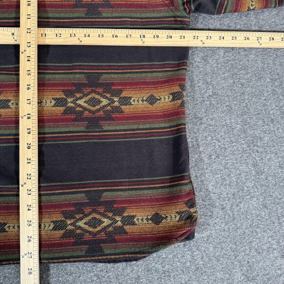 Iron & Resin Shirt Mens Large Brown Aztec Southwestern Stripe Button Up Cotton - Picture 2 of 13